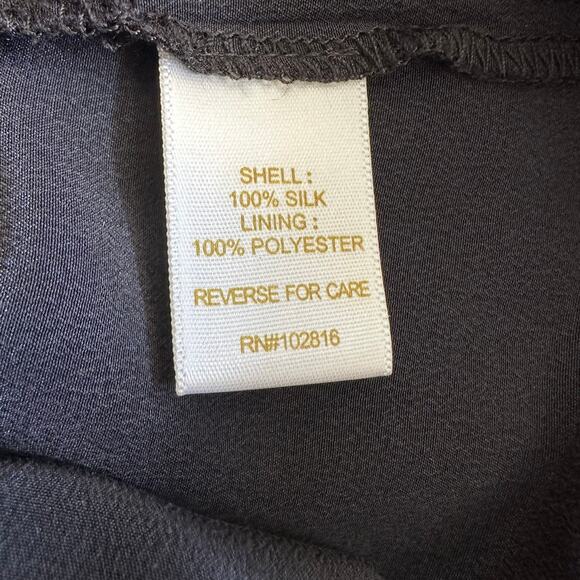 Garnet Hill 100% Silk Dress Sleeveless Tiered Shift Black 6 Minimalist Classic - Picture 7 of 10